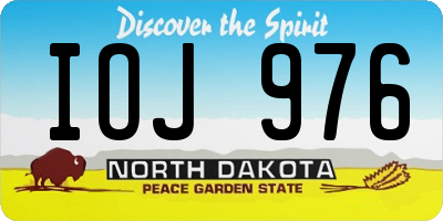 ND license plate IOJ976