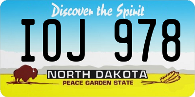 ND license plate IOJ978