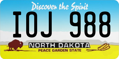 ND license plate IOJ988