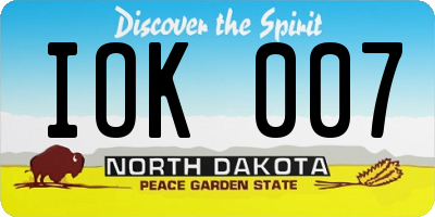 ND license plate IOK007