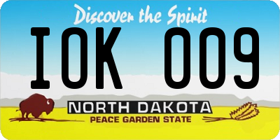 ND license plate IOK009