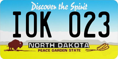 ND license plate IOK023