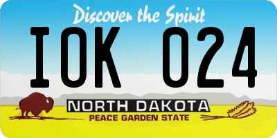 ND license plate IOK024