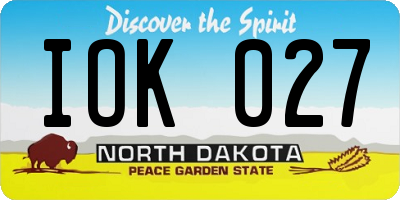 ND license plate IOK027