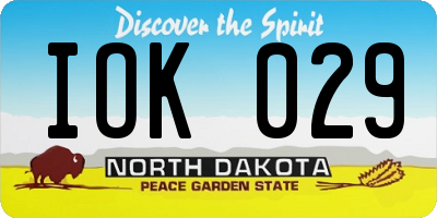 ND license plate IOK029