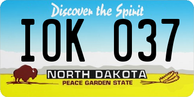 ND license plate IOK037