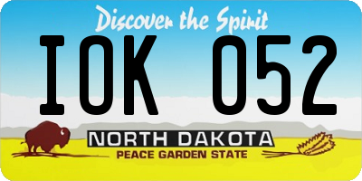 ND license plate IOK052