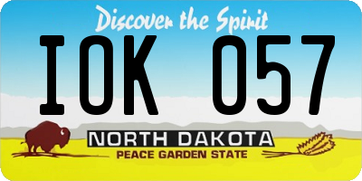 ND license plate IOK057