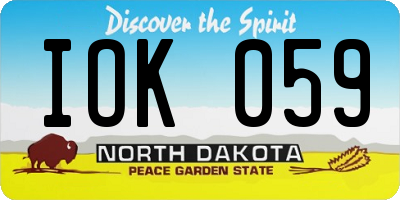 ND license plate IOK059