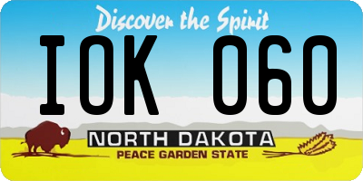 ND license plate IOK060