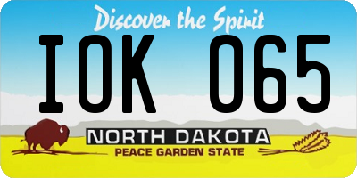 ND license plate IOK065