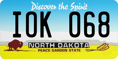 ND license plate IOK068