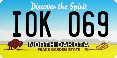 ND license plate IOK069
