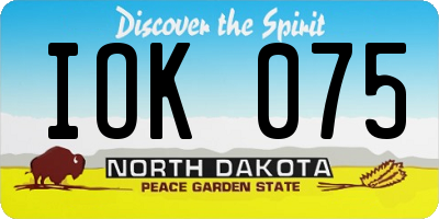 ND license plate IOK075