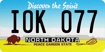 ND license plate IOK077