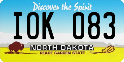 ND license plate IOK083