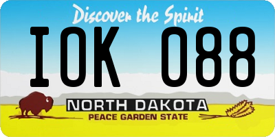 ND license plate IOK088
