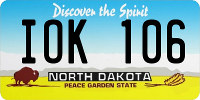 ND license plate IOK106