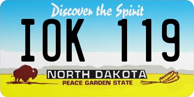 ND license plate IOK119