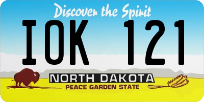 ND license plate IOK121