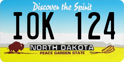 ND license plate IOK124