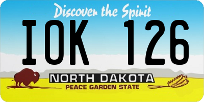 ND license plate IOK126