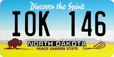 ND license plate IOK146