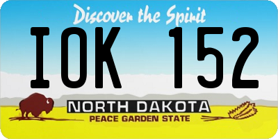 ND license plate IOK152