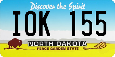 ND license plate IOK155