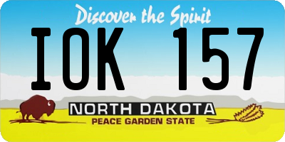 ND license plate IOK157