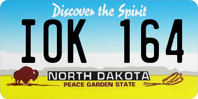 ND license plate IOK164