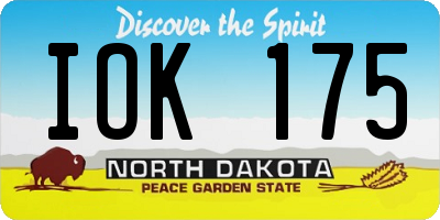 ND license plate IOK175