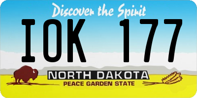 ND license plate IOK177