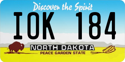 ND license plate IOK184