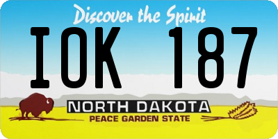 ND license plate IOK187