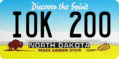 ND license plate IOK200