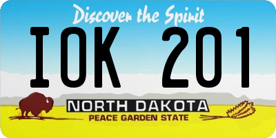 ND license plate IOK201