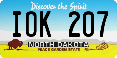 ND license plate IOK207