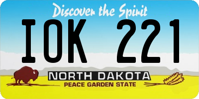 ND license plate IOK221