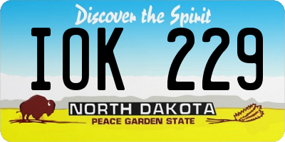 ND license plate IOK229