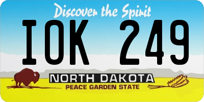 ND license plate IOK249