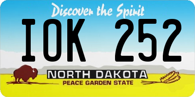 ND license plate IOK252