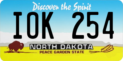 ND license plate IOK254