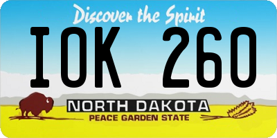 ND license plate IOK260