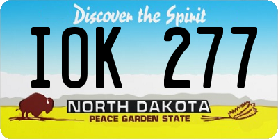 ND license plate IOK277