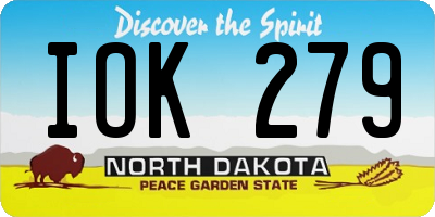 ND license plate IOK279