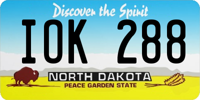 ND license plate IOK288