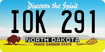 ND license plate IOK291