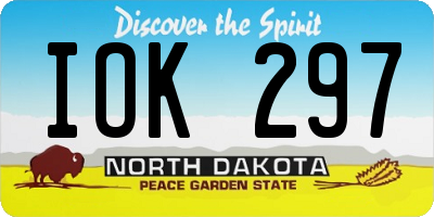 ND license plate IOK297