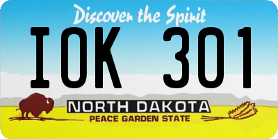 ND license plate IOK301
